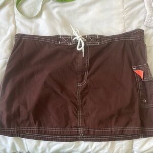 J. Crew Brown Skirt with White Stitching